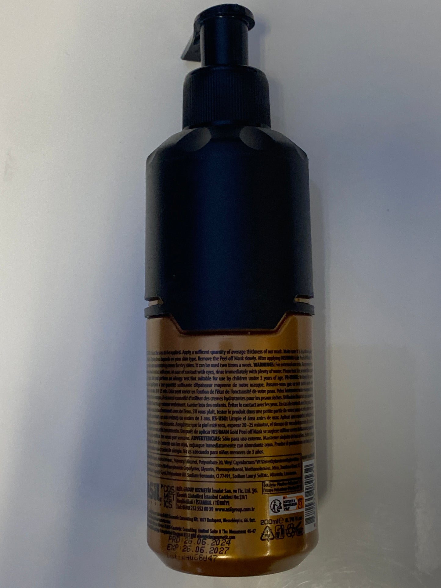 Nishman Peel Off Face Mask GOLD 6.76 oz