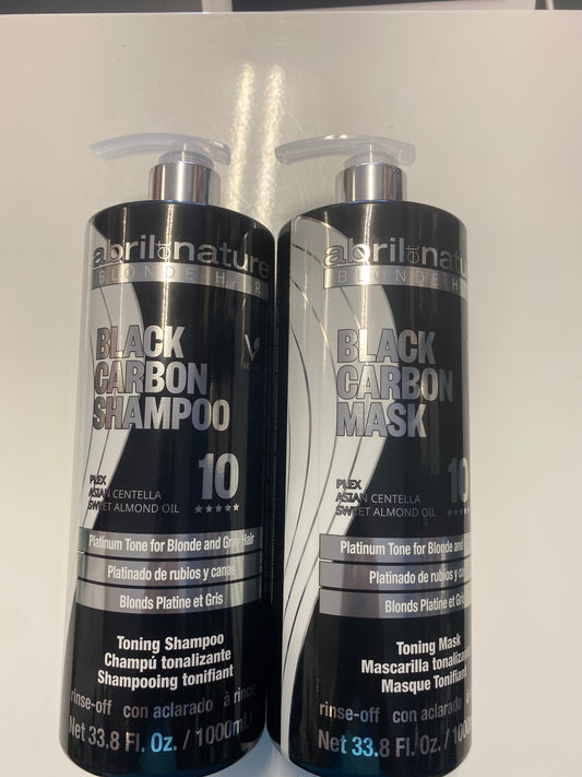 Abril black carbon shampoo & mask 33.8 oz set