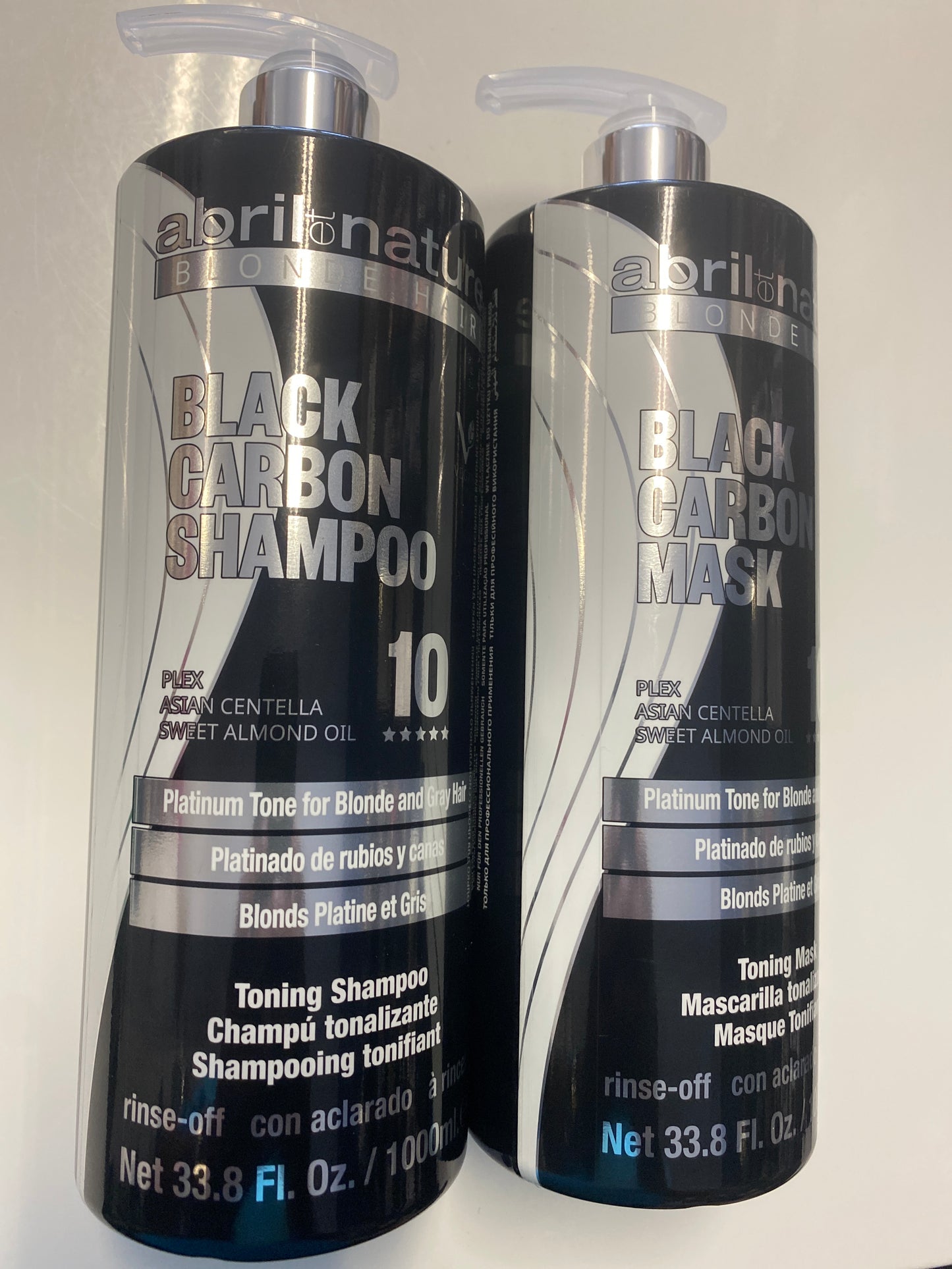 Abril black carbon shampoo & mask 33.8 oz set