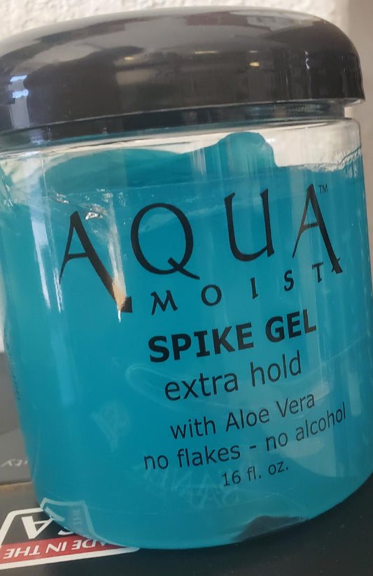 Aqua Moist Spike Gel Blue xtra Hold 16oz