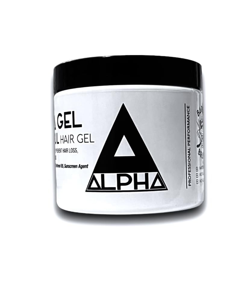Gel para el cabello Alpha Blue (tarro blanco), fijación firme, 16 oz