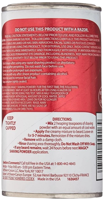 Magic Shave Extra Strength Razorless Shaving Powder 5oz RED 300407