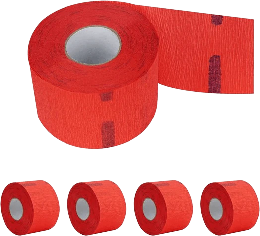 Rolda Neck Strips | Soft, 500 Count, (Red) 1/PK OF 5 ROLLS