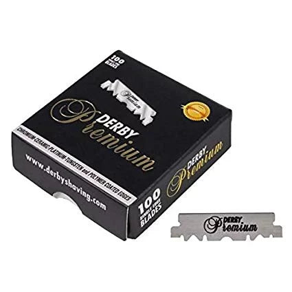 Hojas de afeitar de un solo filo Derby Premium, 100 unidades, precortadas