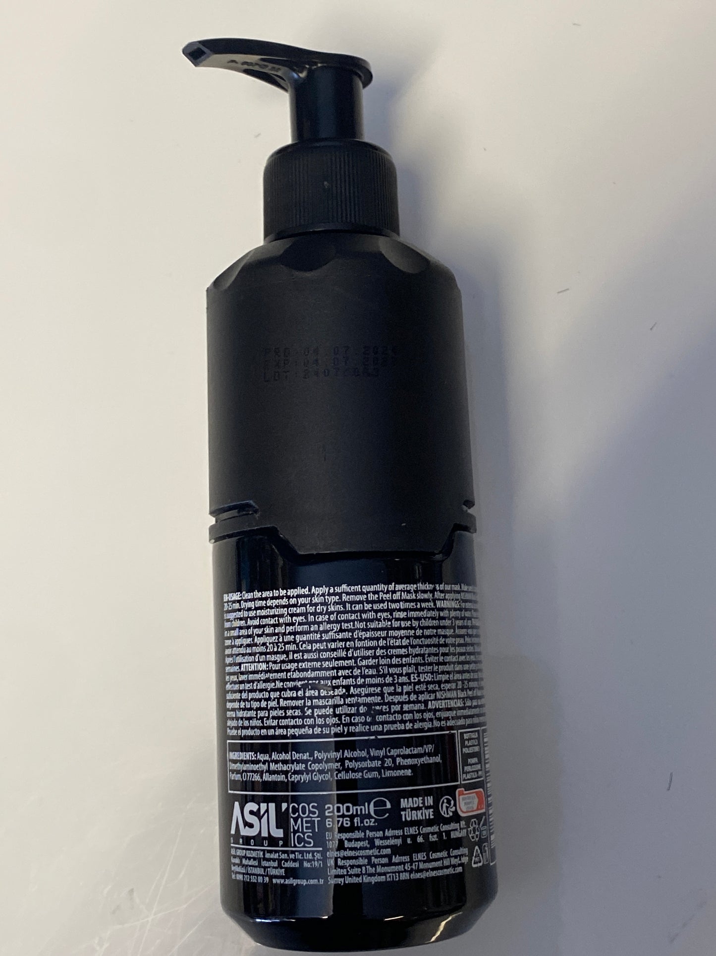 Nishman Peel Off BLACK MASK 6.76 w/Pump