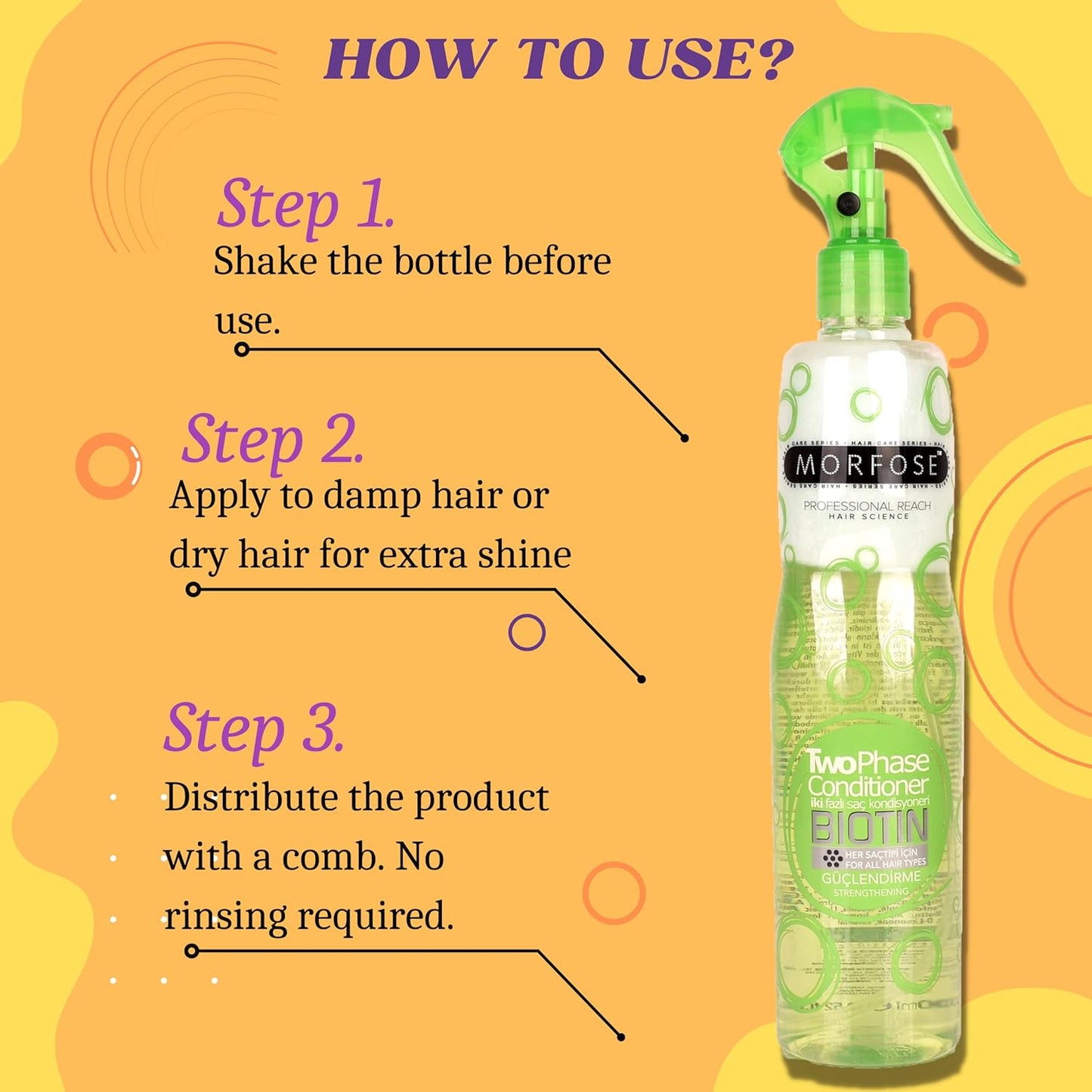 Morfose Biotin Two Phase Leave-in Conditioner Spray 13.52 oz