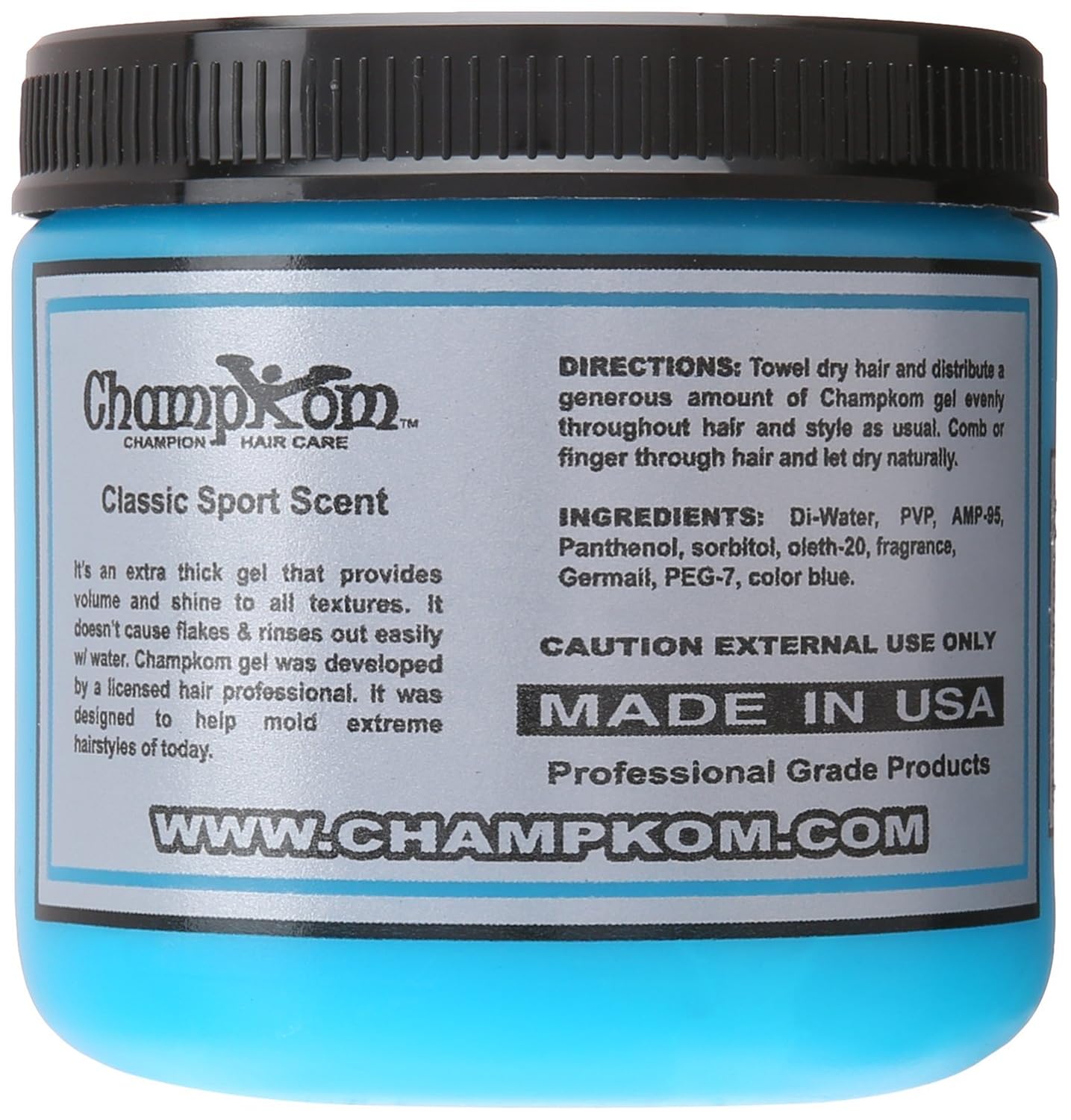 Gel moldeador de alto rendimiento Champkom Champion HairCare - 17 oz
