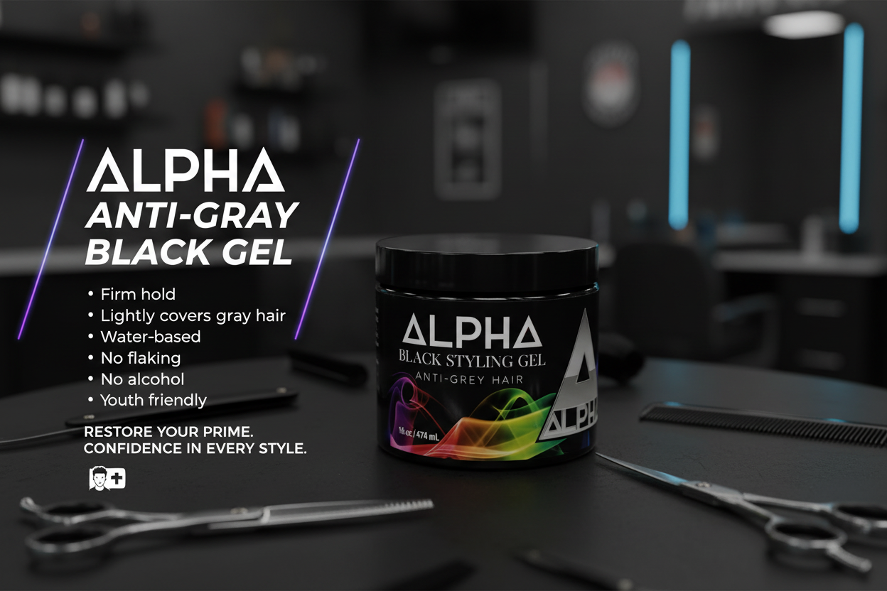 Alpha Anti-Gray Black Hair Gel Promotional Ad
