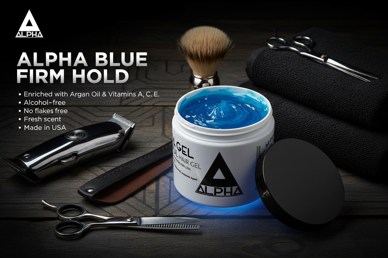 Alpha Blue Hair Gel Promotional Ad