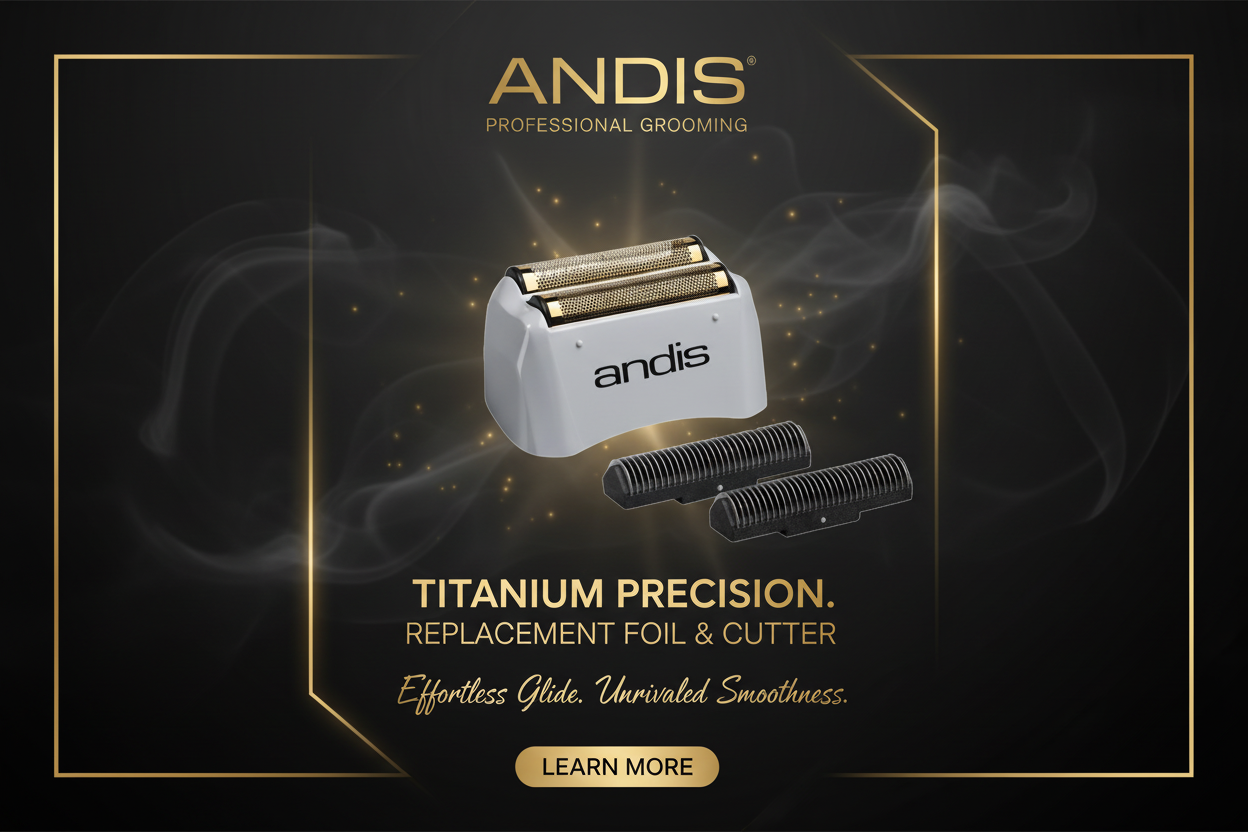 Andis Titanium Foil & Cutter Promotional Ad