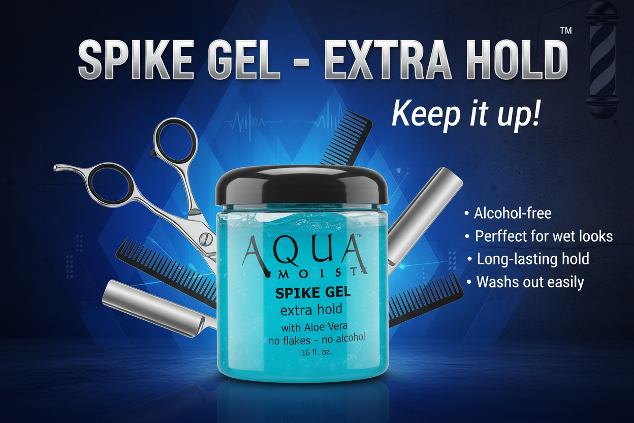 Aqua Moist Spike Gel Blue Extra Hold Promotional Ad