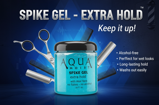 Aqua Moist Spike Gel Blue Extra Hold Promotional Ad