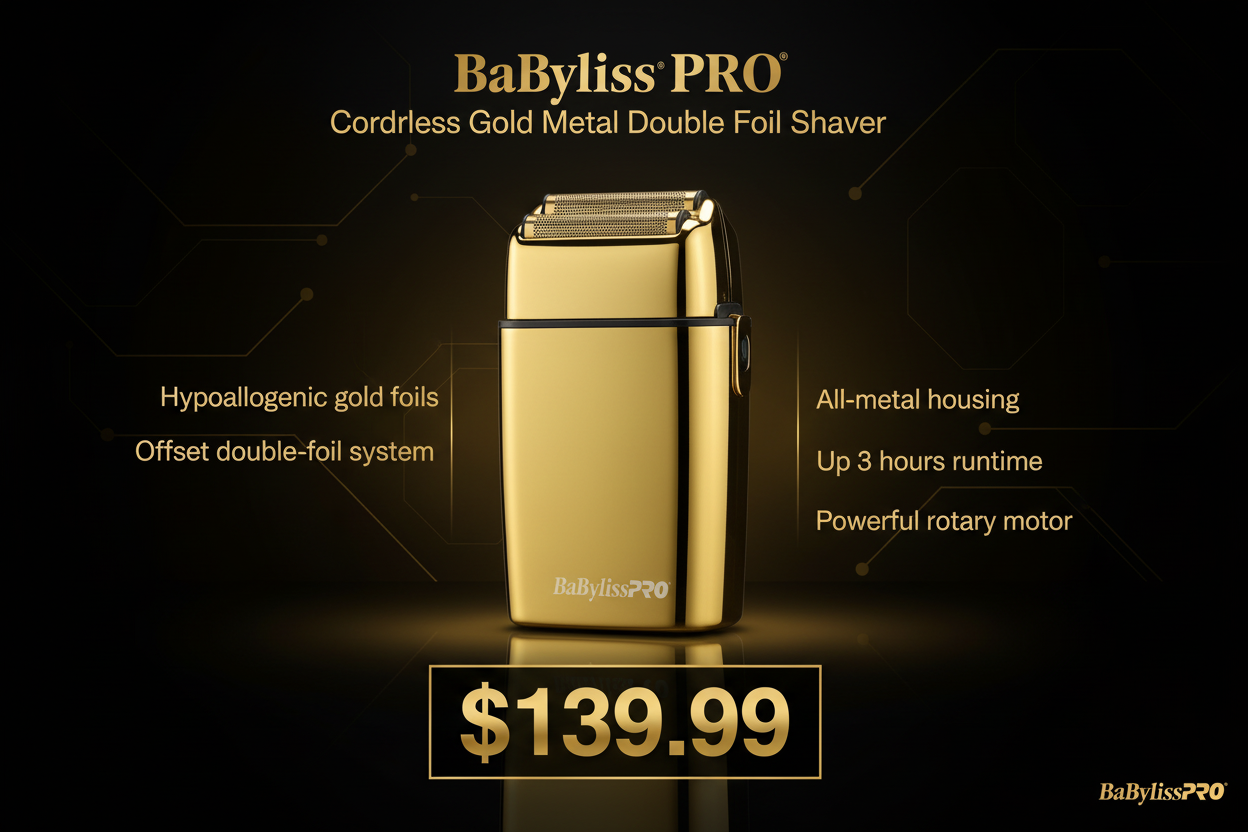 Babyliss PRO Gold Metal Shaver Promotional Ad