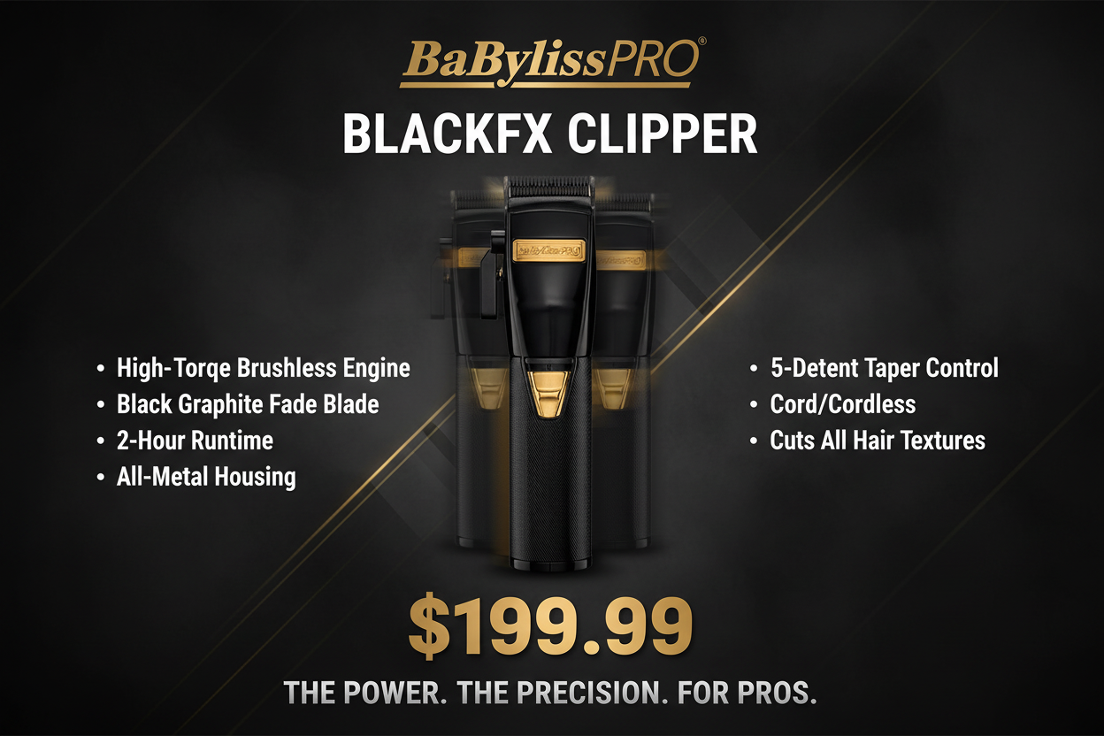 BaBylissPRO BLACKFX Clipper Promotional Ad