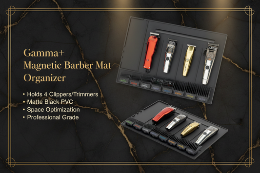 Gamma+ Magnetic Barber Mat Organizer Promotional Ad