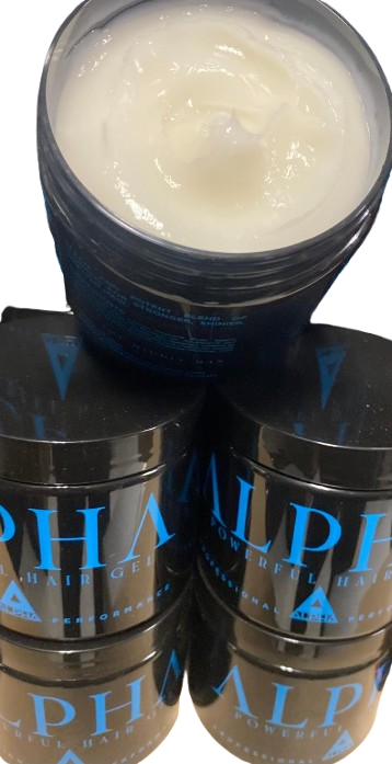 Alpha hair gel 16 oz( blue jar)white gel