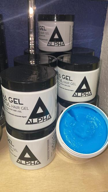Alpha Blue Hair Gel (White Jar) Firm Hold 16 oz
