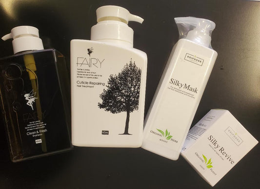 Paquete completo de cuidado del cabello Fairy para cabello muy dañado, paquete de 4