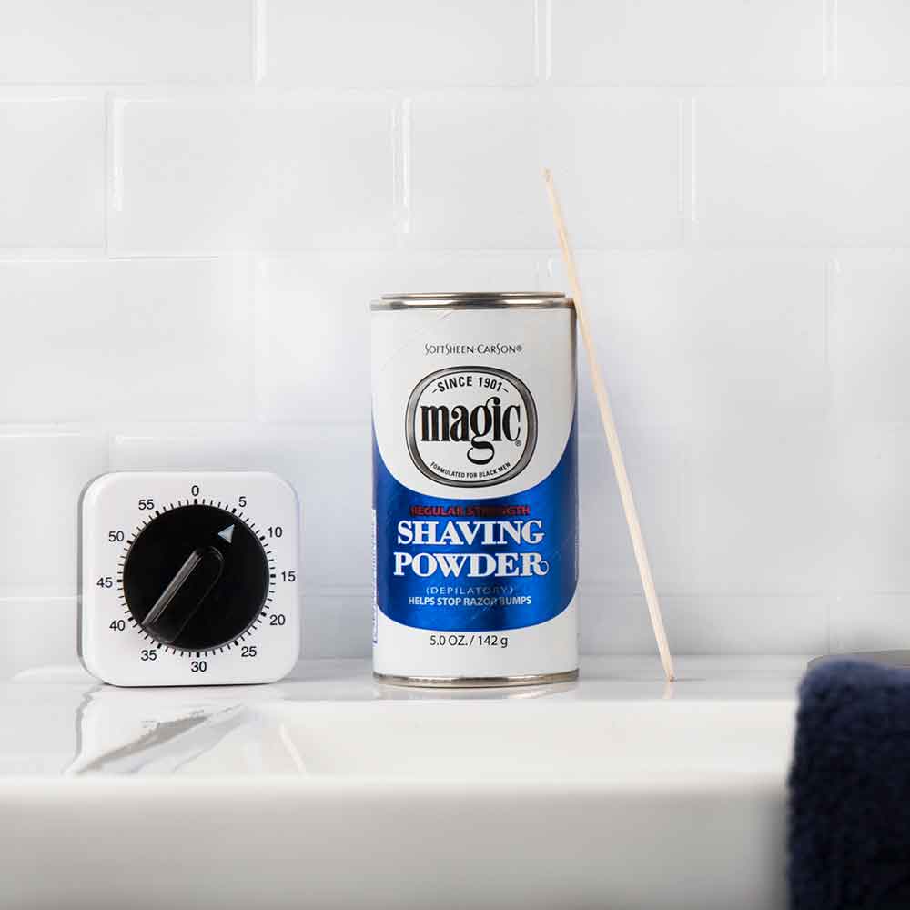 Polvo de afeitar sin cuchilla Magic Shave de potencia regular, 5 oz, color azul, 300309