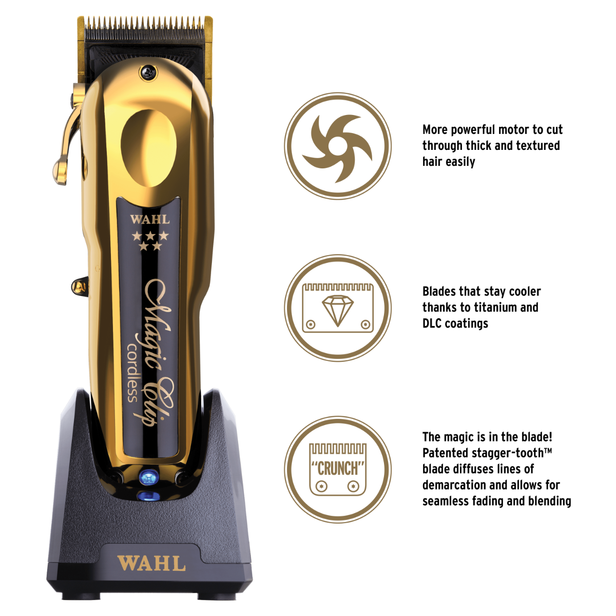 Clip mágico inalámbrico dorado de 5 estrellas de WAHL 08148-700